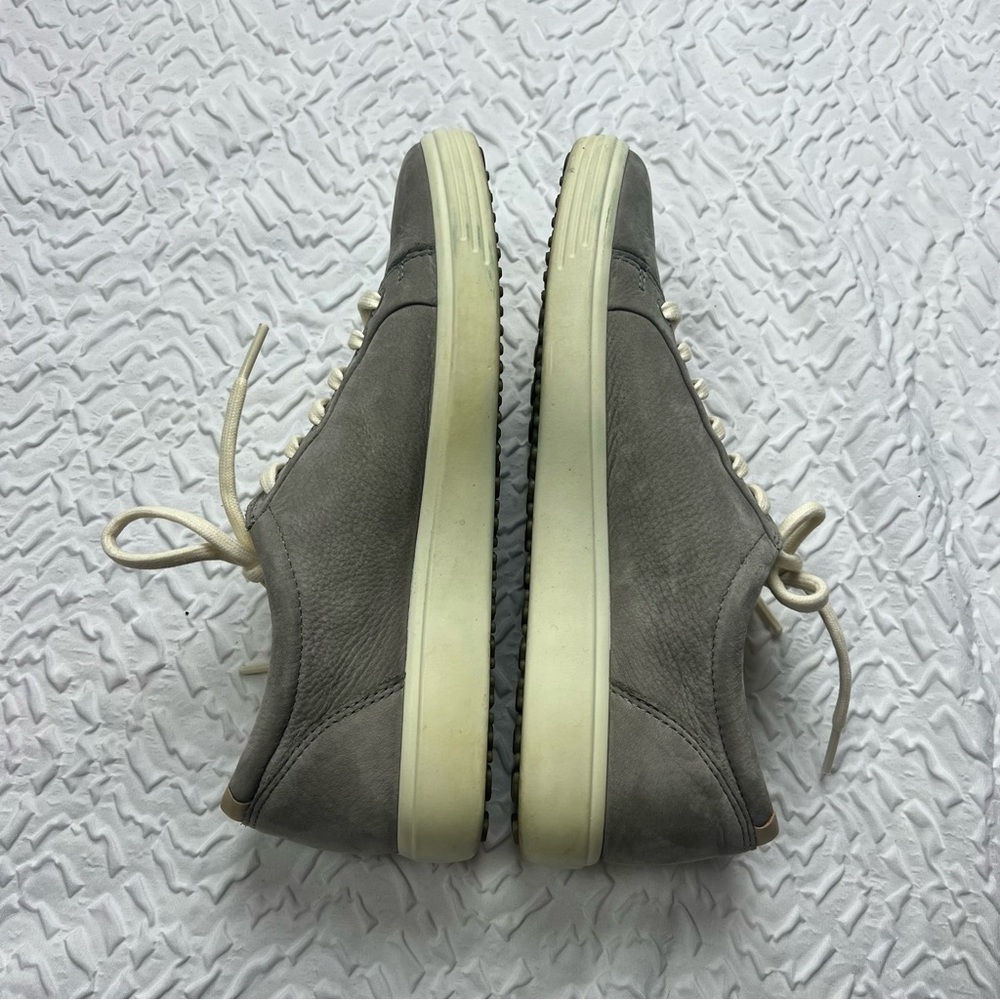ECCO Gray Removable Insole Comfort Soft 7 Round Toe Lace-Up Leather Sneakers - Picture 7 of 10